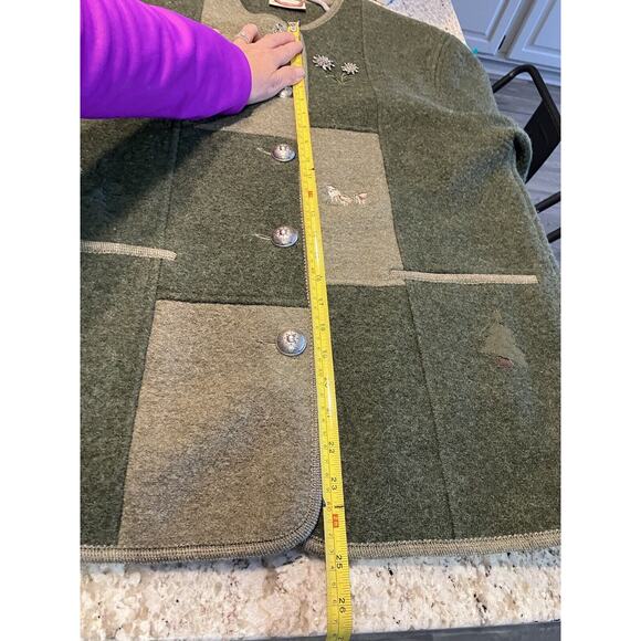 Idomeneo Embroidered Wool Waistcoat Jacket Cardigan Made In Austria Sz 38 L/XL * - Picture 10 of 11